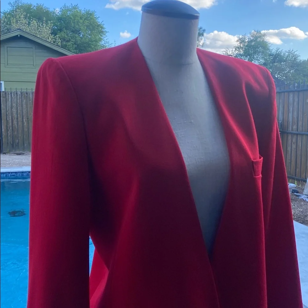 Dior Women's Vibrant Red Single-Button Blazer